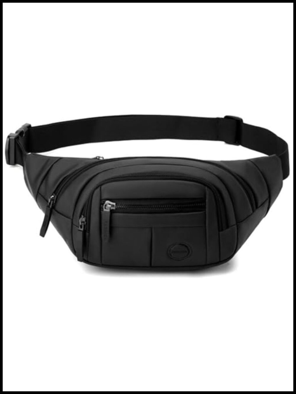 Large Fanny Pack Crossbody Waist Bag 4 Zipper Pockets Adjustable Strap Hiking